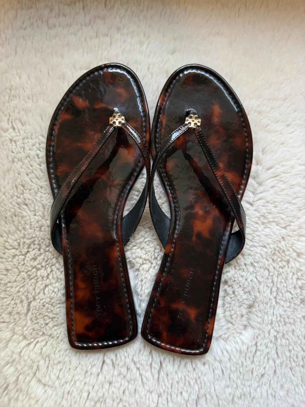 Tory burch Chelsea Women's Tortoise Shell Flip Flops Size 7M
